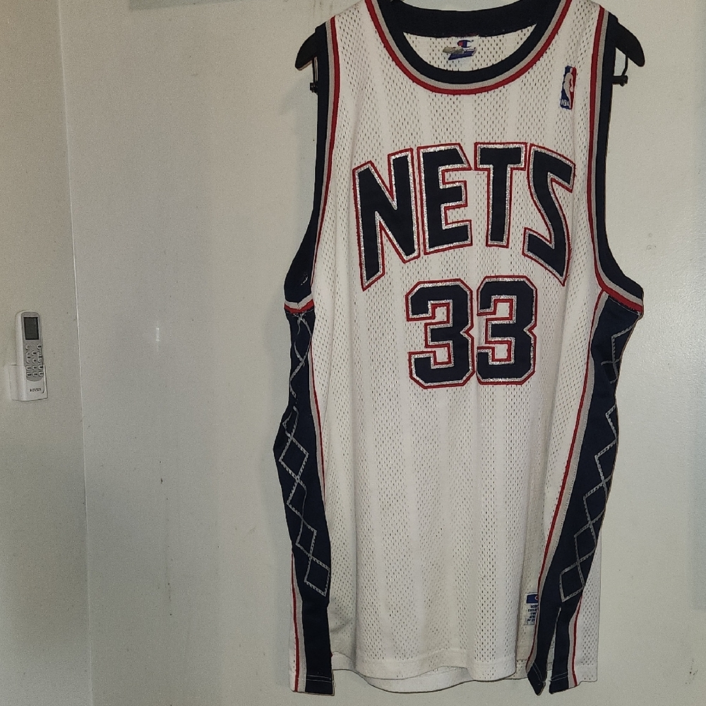 Stephon Marbury New Jersey Nets 3X Size 56 Champion NBA Authentics White Jersey